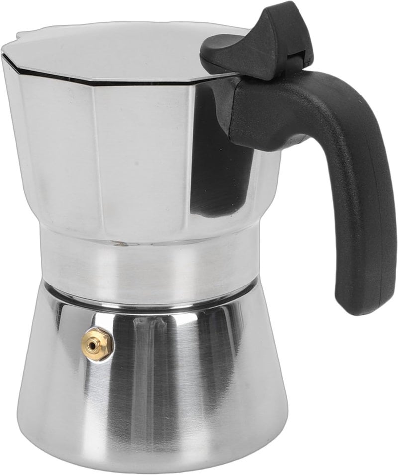 Haofy Stovetop Coffee Maker Pot 3 Cup Crafted from Stainless Steel with Uniform Heat Distribution for Gas Stove and Induction Cooker (3 Cups 150ML) - Image 1