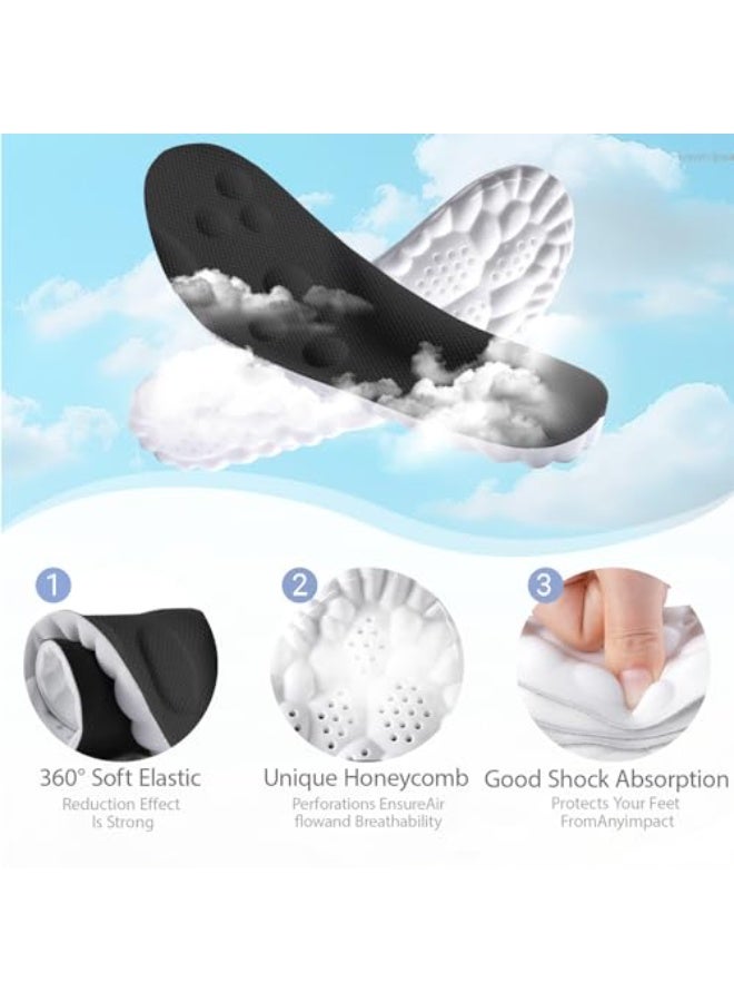 Chabeia 4D Cloud Insoles for Men and Women, Memory Foam Cloud Insoles Super Soft Anti-Fatigue, Shock Absorption, Relieve Foot Pain, (Black, Women: US 5-9) - Image 3