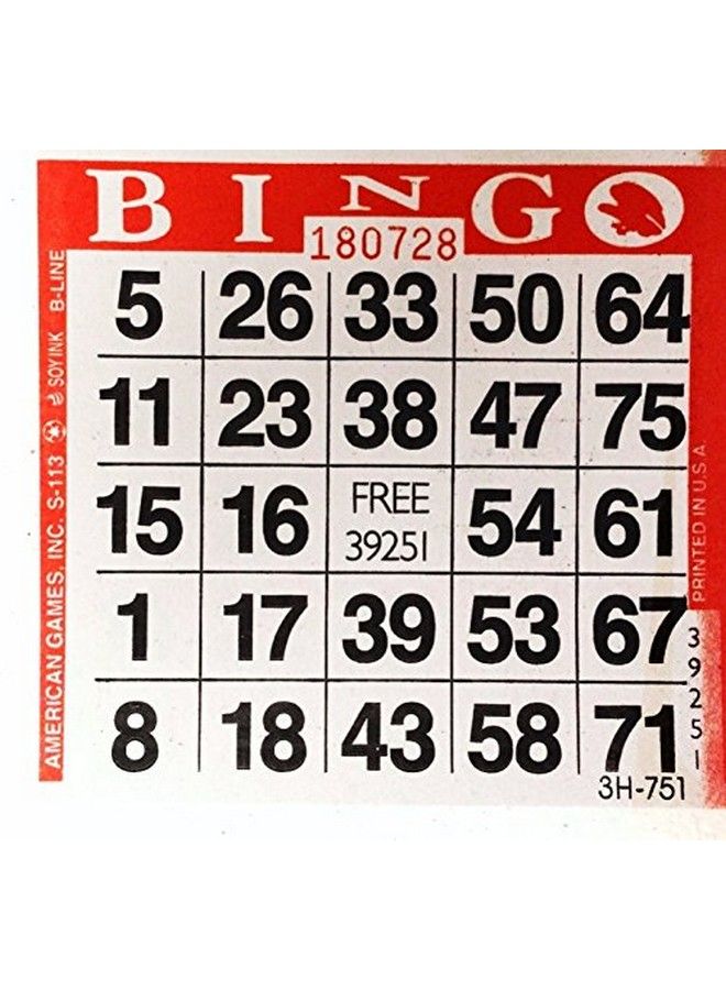 1 On Red Bingo Paper Cards 500 Cards Per Pack - Image 1