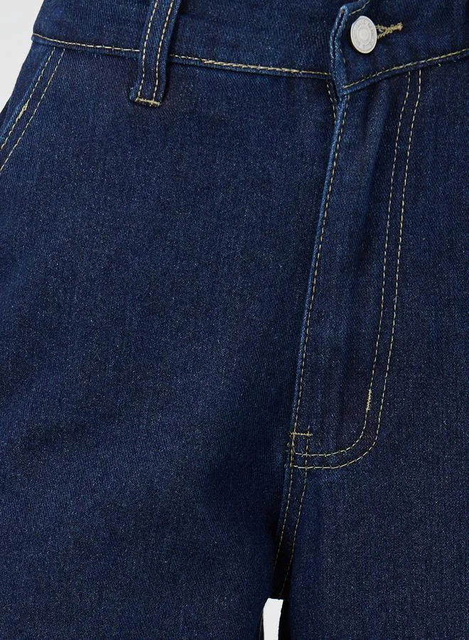 Styli Styli Solid Mid Rise Straight Fit Jeans