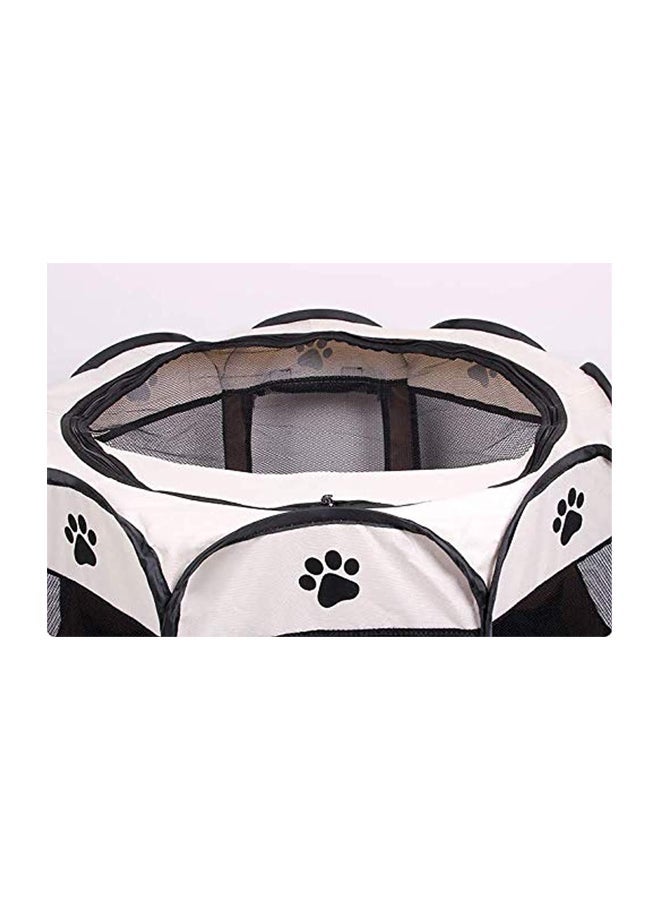 NIBEMINENT Foldable Pet Playpen Cage Brown/White/Black S - Image 5