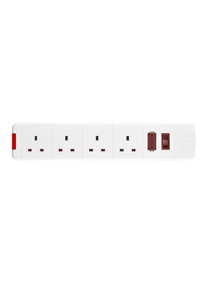 MASTERPLUG Heavy Duty Extension Lead 4 Meter 4 Sockets 13A-White  - Image 2
