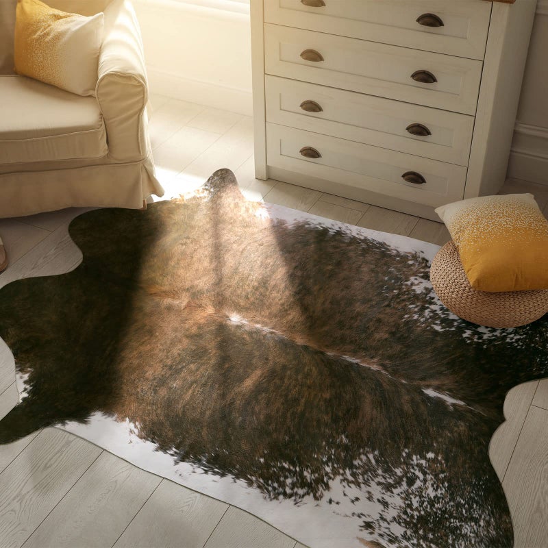 BENRON البقرة إخفاء البساط 3x4ft لطيف منطقة الحيوان البساط رقيقة جدا فو جلد البقر البساط زلق دليل البقر طباعة السجاد لغرفة النوم السجاد الجدول توبر الديكور الغربي السجاد الجلد الزيتون الأخضر - Image 5