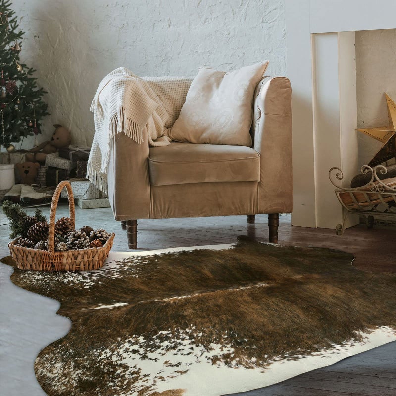 BENRON البقرة إخفاء البساط 3x4ft لطيف منطقة الحيوان البساط رقيقة جدا فو جلد البقر البساط زلق دليل البقر طباعة السجاد لغرفة النوم السجاد الجدول توبر الديكور الغربي السجاد الجلد الزيتون الأخضر - Image 4