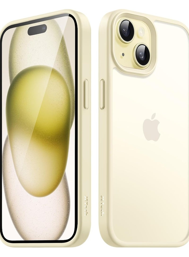 JETech Matte Cover Case for iPhone 15 6.1-Inch, Shockproof Military Grade Drop Protection, Frosted Translucent Back Phone Cover, Anti-Fingerprint (Yellow) - Image 1