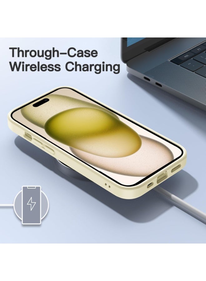 JETech Matte Cover Case for iPhone 15 6.1-Inch, Shockproof Military Grade Drop Protection, Frosted Translucent Back Phone Cover, Anti-Fingerprint (Yellow) - Image 2