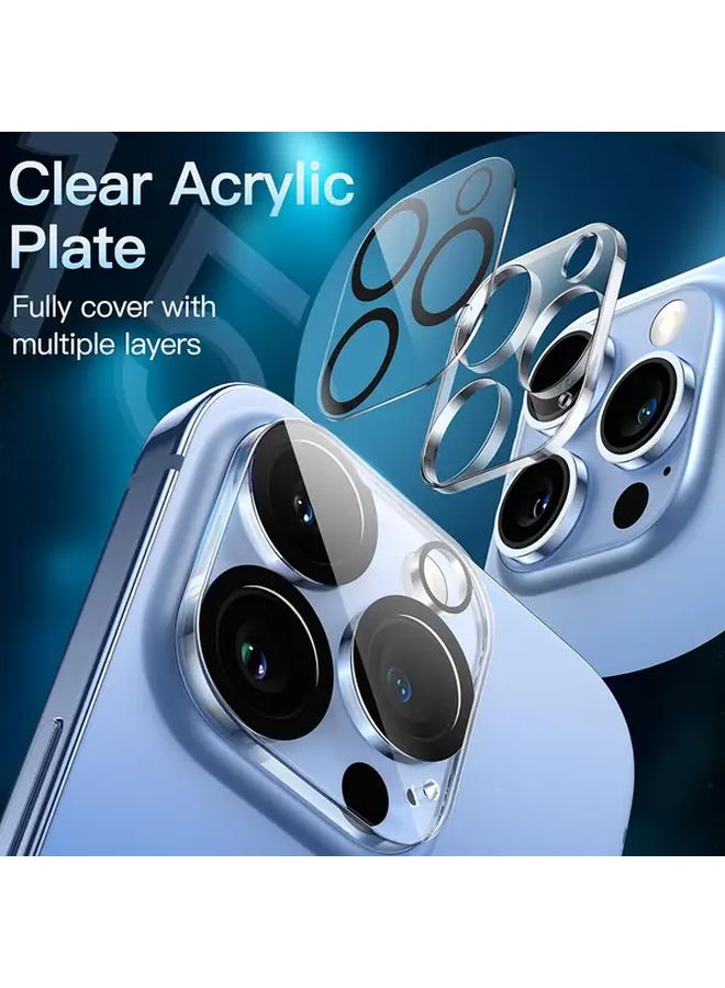 3 حزمة واقي عدسة الكاميرا الزجاجي المقوى 9H للآيفون 14 - شفاف اللون - Image 4