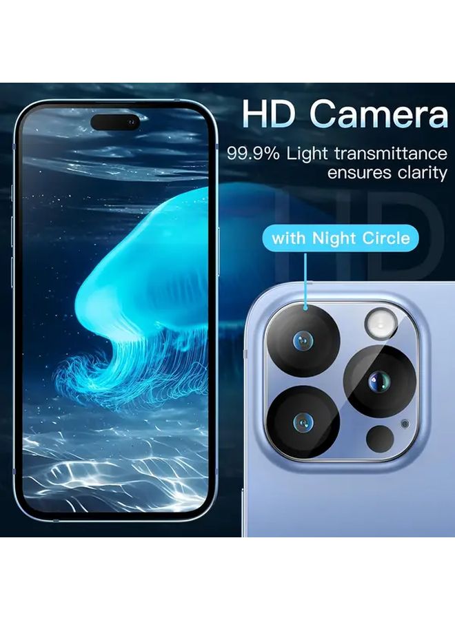 3 حزمة واقي عدسة الكاميرا الزجاجي المقوى 9H للآيفون 14 - شفاف اللون - Image 5