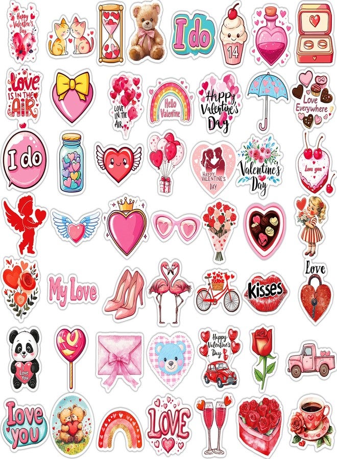 CUUSNNY 100 PCS Valentine's Day Stickers, Vinyl Waterproof Love Hearts for Scrapbook, Laptop, Water Bottle, Luggage and Gift Decoration - Image 3