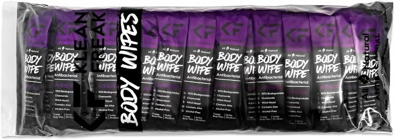 Klean Freak Body Wipes - 100 Pack - Lavender Scented Antibacterial Cleansing Wipes