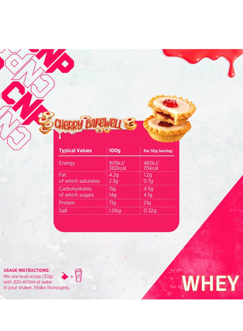 CNP Whey Protein – Cherry Bakewell | 2kg (66 Servings) | 21g Protein per Serving | Low Sugar | Enhanced Absorption - Image 2