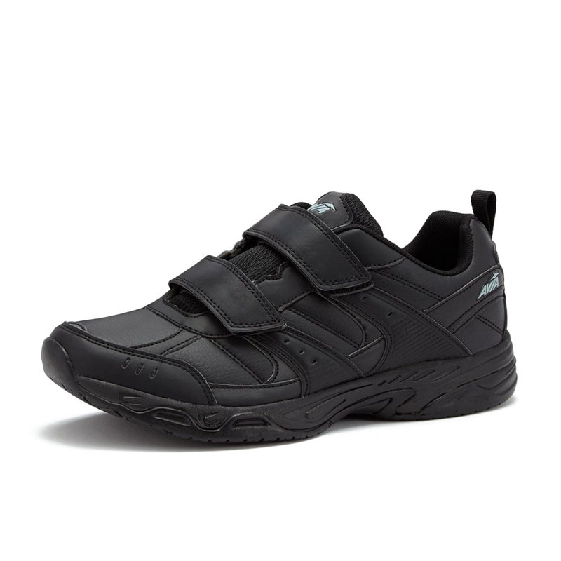 Avia Avi-Union II Strap Non Slip Shoes for Men, Hook and Loop Mens Walking Shoes with Memory Foam - Black, 9.5 Extra Wide