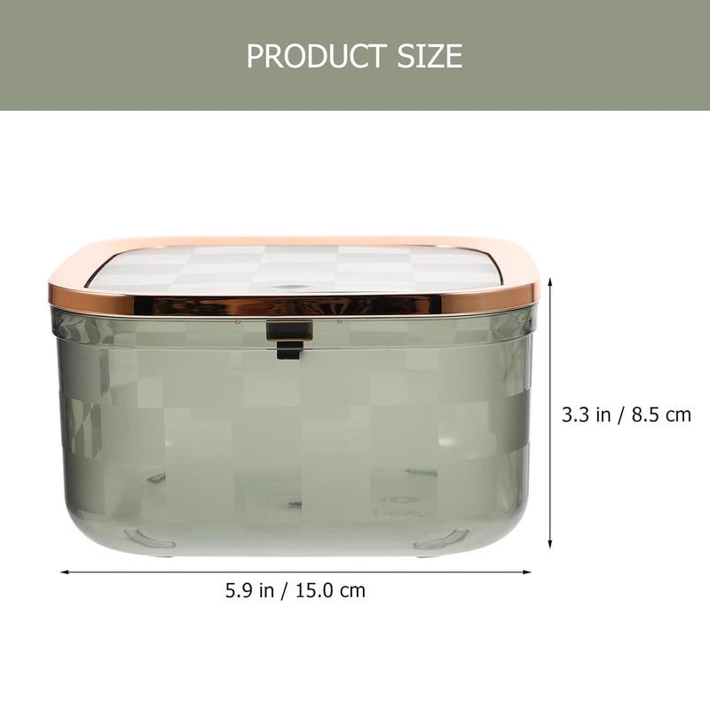 Garbage Bucket with Lid, Mini Desktop Trash Can for Home and Office, Jade Green Plastic Waste Bin for Kitchen, Bathroom, Living Room Use - Image 2