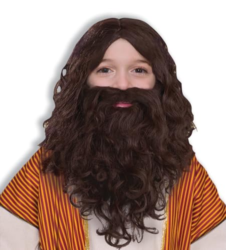 Rubies Boys Forum Biblical and Beard Set Costume Wig, Brown, Standard US for Themed Parties and Halloween - Image 1