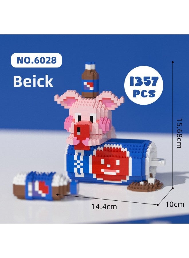 Compatible With Lego Bricks Tiny Particles Happy Fat House Cartoon Assembled Model Boys And Girls Educational Toys Wholesale-Color:Happy Fat House 6029 Kola Polo Bear (1179PCs)  - Image 4