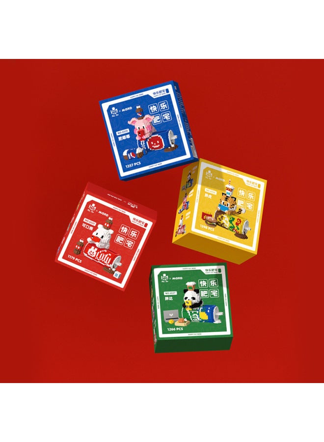 Compatible With Lego Bricks Tiny Particles Happy Fat House Cartoon Assembled Model Boys And Girls Educational Toys Wholesale-Color:Happy Fat House 6029 Kola Polo Bear (1179PCs)  - Image 3
