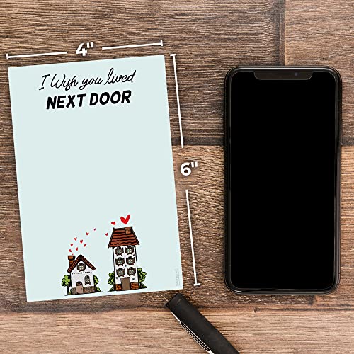 DAILY RITMO Sticky Notes Notepad | I Wish You Lived Next Door | Fun Gifts for Women, Mom, Best Friend Birthday Mothers Day | Thoughtful Unique Hostess & Pick Me Up Gifts | Fun Friendship Present 4"x6" 50 Pages - Image 2