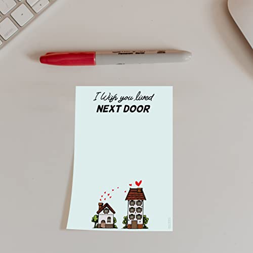 DAILY RITMO Sticky Notes Notepad | I Wish You Lived Next Door | Fun Gifts for Women, Mom, Best Friend Birthday Mothers Day | Thoughtful Unique Hostess & Pick Me Up Gifts | Fun Friendship Present 4"x6" 50 Pages - Image 4