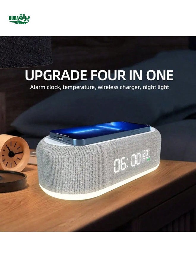 Wireless Charging Station Digital Alarm Clock For Bedroom Temperature Display 15W Wireless Charger Dock With Night Light Compatible With IPhone 15/14/13/12/11/X/SE/8 Series Alarm Clock With Wireless Charging For Apple IPhone, IPad,Android Phone ,Wireless Fast Charging,Weekend Mode, Snooze,LED Clocks For Bedroom, Bedside,Sunrise Alarm Clock, Wake Up Light For Bedrooms,Gifts For Family,Friends,Kids,Birthday,Christmas, Winter, ,Girlfriend,Boyfriend