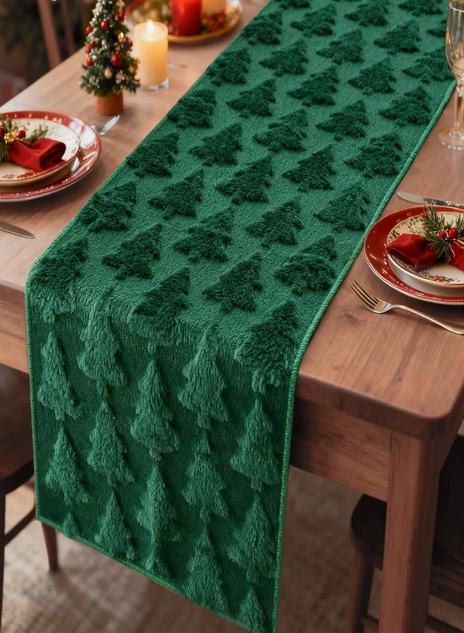 PRRPRR Christmas Table Runners 13x72 Inch, Christmas Trees Table Decorations for Kitchen Dinning, Indoor Outdoor Dinner Party Decor (Green) - Image 5