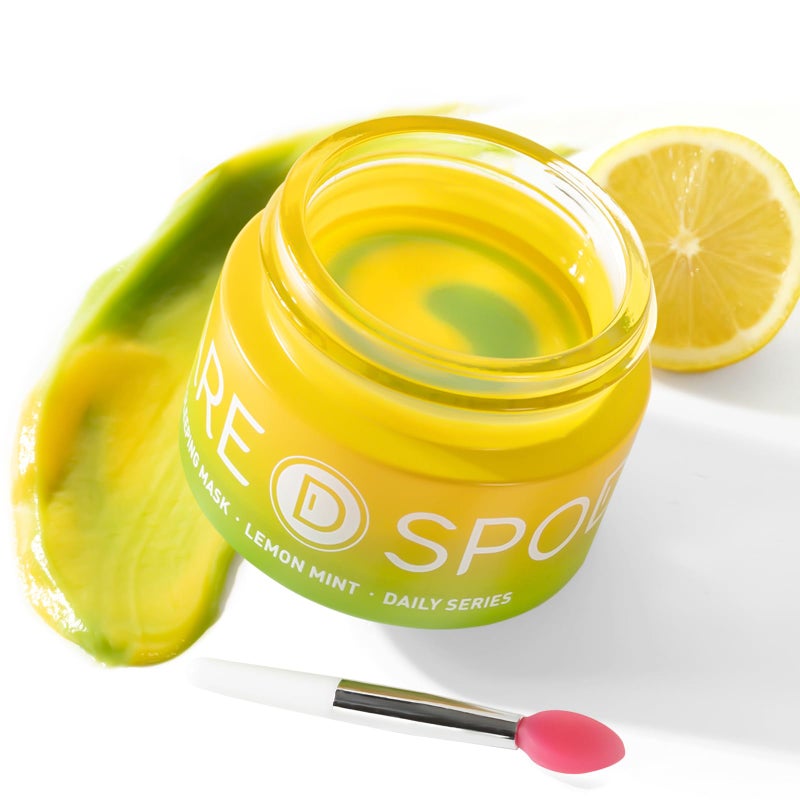 SPODARE Lip Mask, Hydrating Overnight Lip Sleeping Mask, Lip Moisturizer for Dry Cracked Lips Care, Dual-Color Lips Balm for Nourishing and Softening Lips, Minimizes Fine Lines - Lemon Mint - Image 1