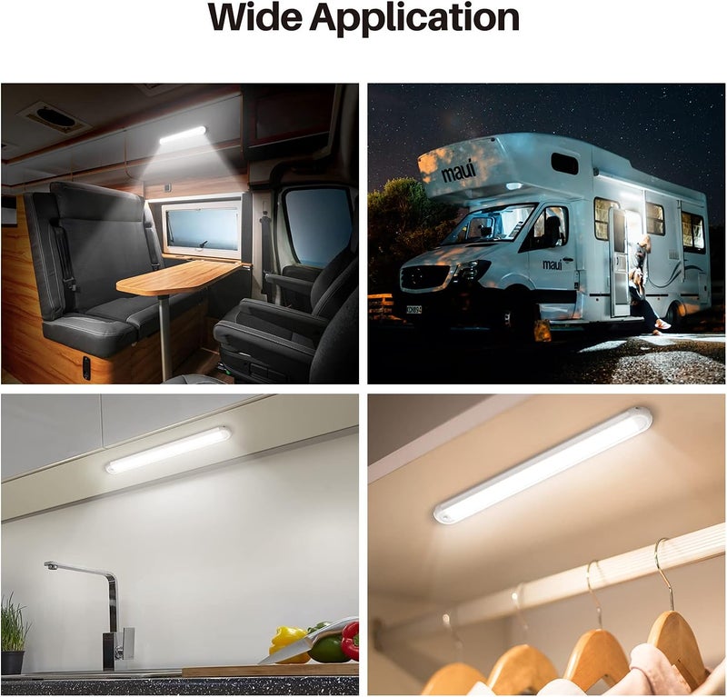 CT CAPETRONIX 12v LED Interior Light Bar， 120LEDs 1500LM 8W DC 12 Volt led Strip Lights with ON/Off Switch，for Enclosed Cargo Trailer, Car RV Van Truck Lorry Camper Boat Caravan Motorhome (4Pack) - Image 2