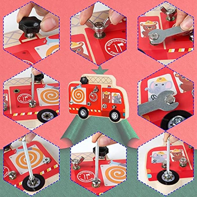 MONTESSORI SCREW BOARDS, MONTESSORI WOODEN SCREW BOARD, CHILDREN'S WOODEN SCREWDRIVER, CHILDREN'S MONTESSORI TOY FOR BOYS, CHILDREN'S TOY FROM 3 4 5 6 YEARS - Image 4