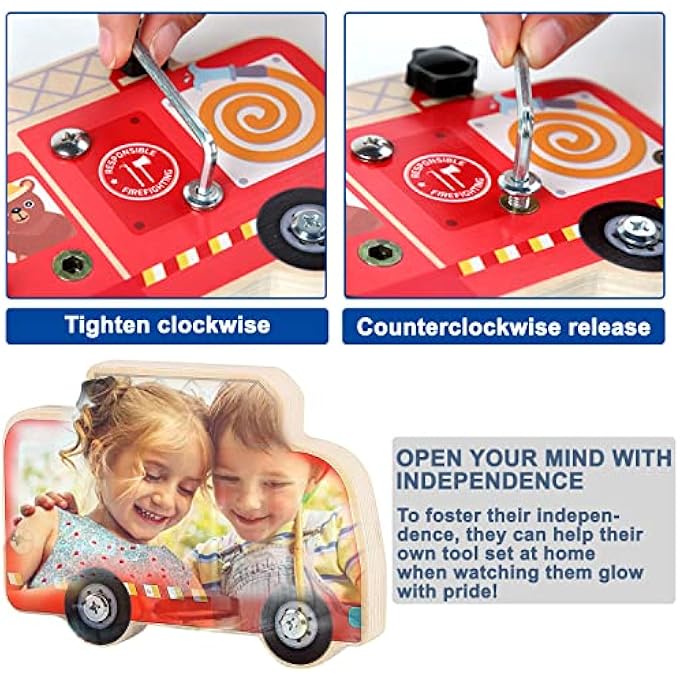 MONTESSORI SCREW BOARDS, MONTESSORI WOODEN SCREW BOARD, CHILDREN'S WOODEN SCREWDRIVER, CHILDREN'S MONTESSORI TOY FOR BOYS, CHILDREN'S TOY FROM 3 4 5 6 YEARS - Image 5