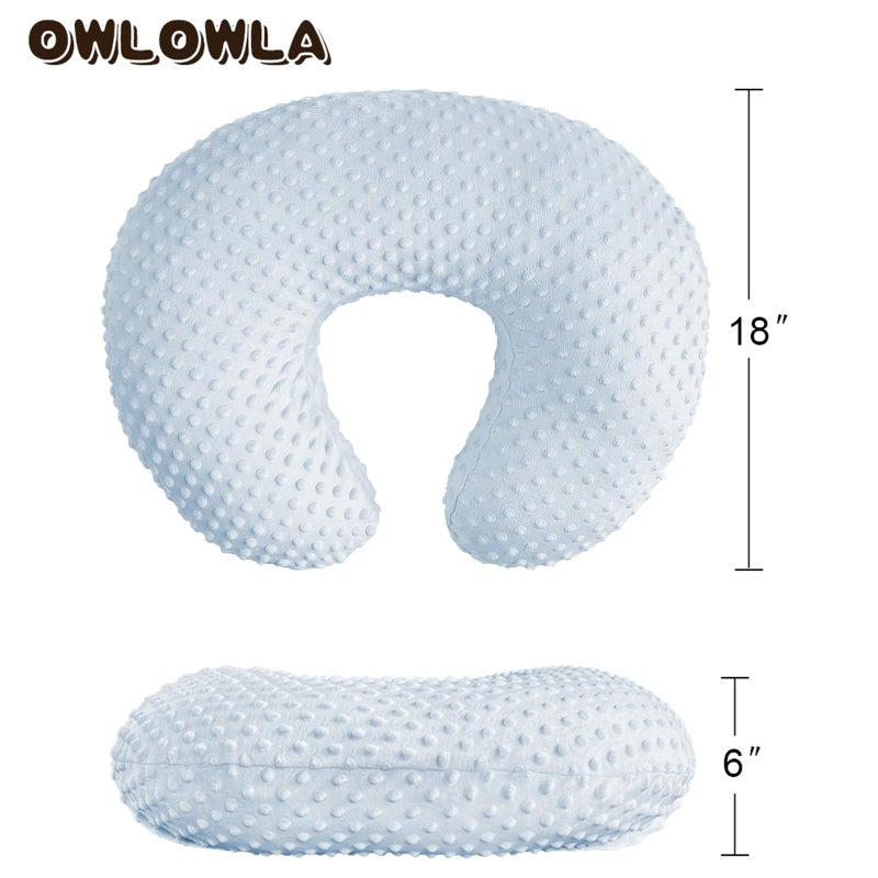 Owlowla غطاء وسادة الرضاعة OWLOWLA، غطاء وسادة للرضاعة يناسب وسادة الرضاعة لحديثي الولادة (أزرق فاتح) - Image 5
