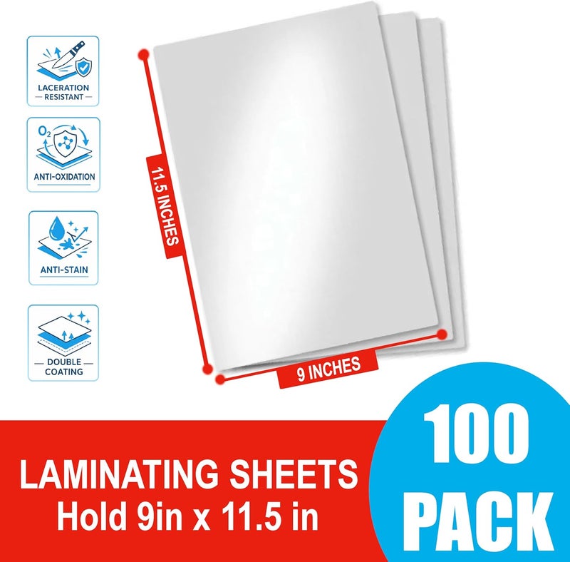 Simply Cool 3MIL Thermal Laminating Sheets (100 Count) 9x11.5 inch, Letter Size, Dry-Erase Friendly Laminating Pouches, Compatible with Laminators, Crystal, Clear Laminated Finish - Image 2