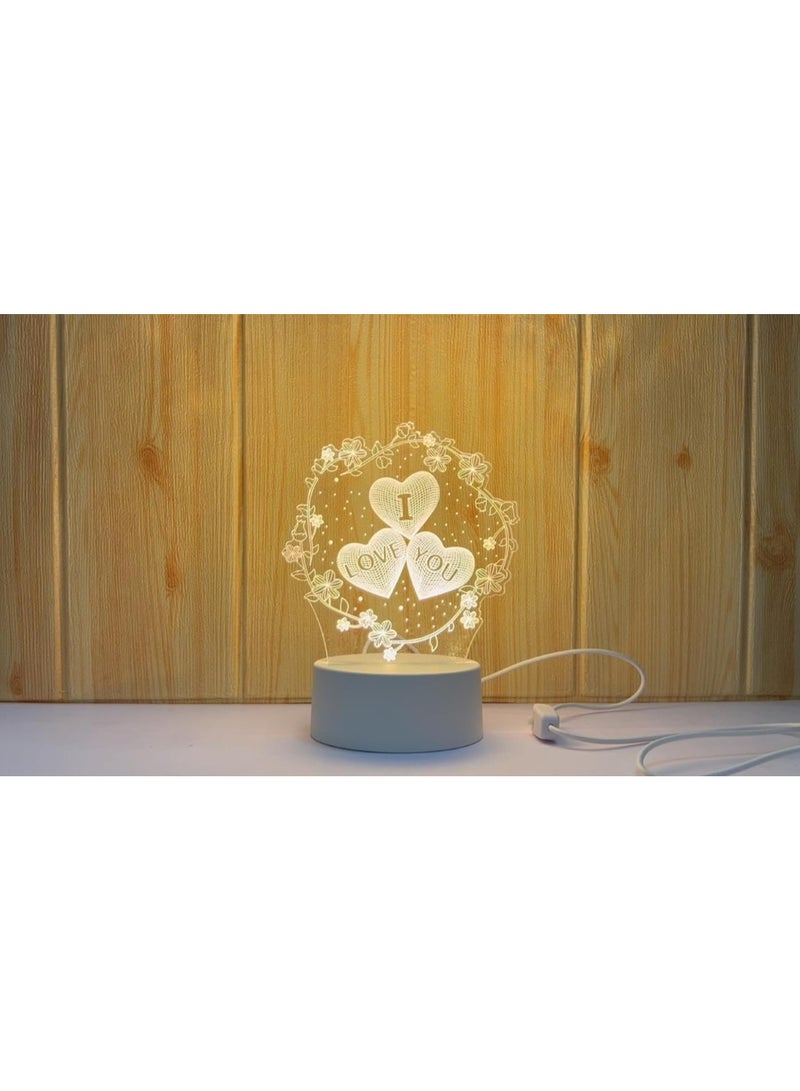 White LED I Love You Lamp Romantic Illuminated Decor - Image 3
