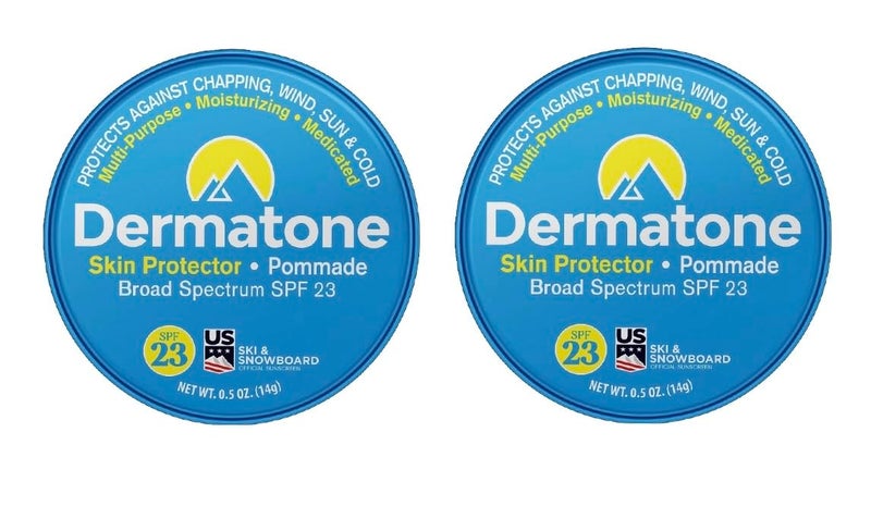 Dermatone Skin Protector Balm | Classic Tin 2-Pack | All Year Long Skin Protection | Moisturizing | Heals & Repairs | SPF23 | Ski Balm | Advanced Skin Therapy, 0.5 oz