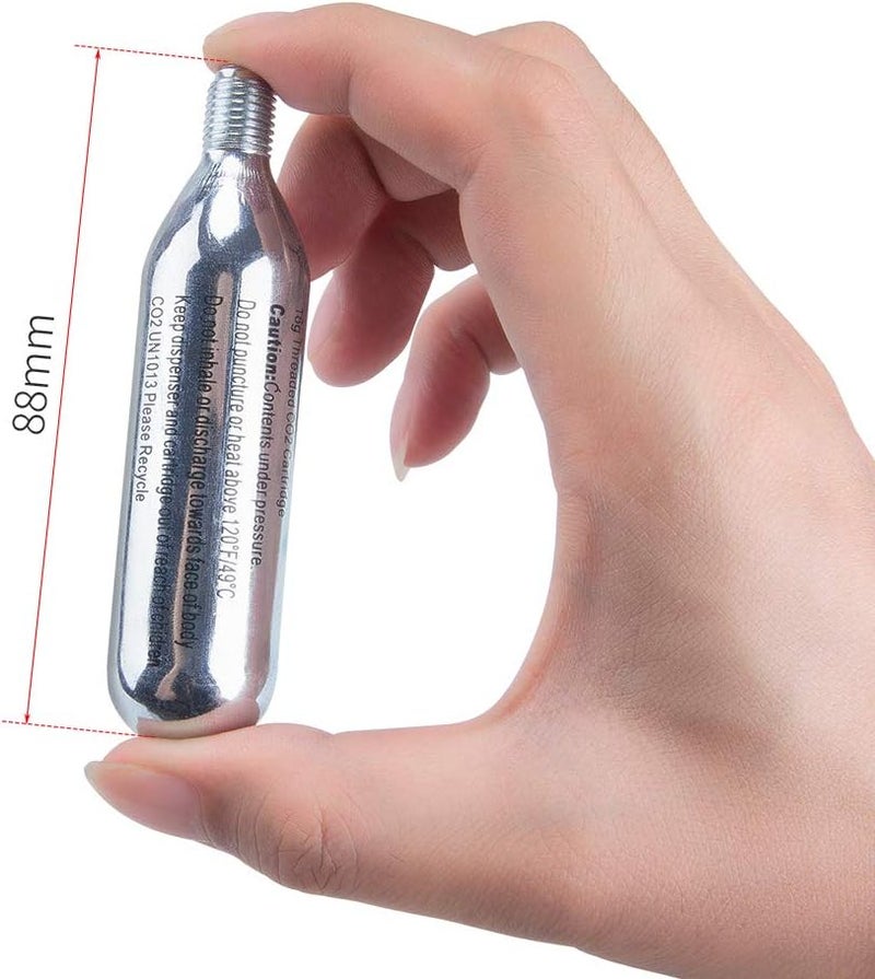 CXWXC خرطوشة CO2 مل threaded بحجم 16 جرام / 25 جرام أو مضخة CO2 لإطارات الدراجات - خرطوشة لمضخة CO2 مع اتصال مل threaded، مضخة CO2 للدراجات على الطرق والجبال - Image 3