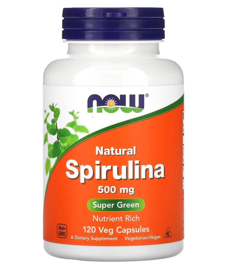 now Natural Spirulina 500 mg 120 Veg Capsules