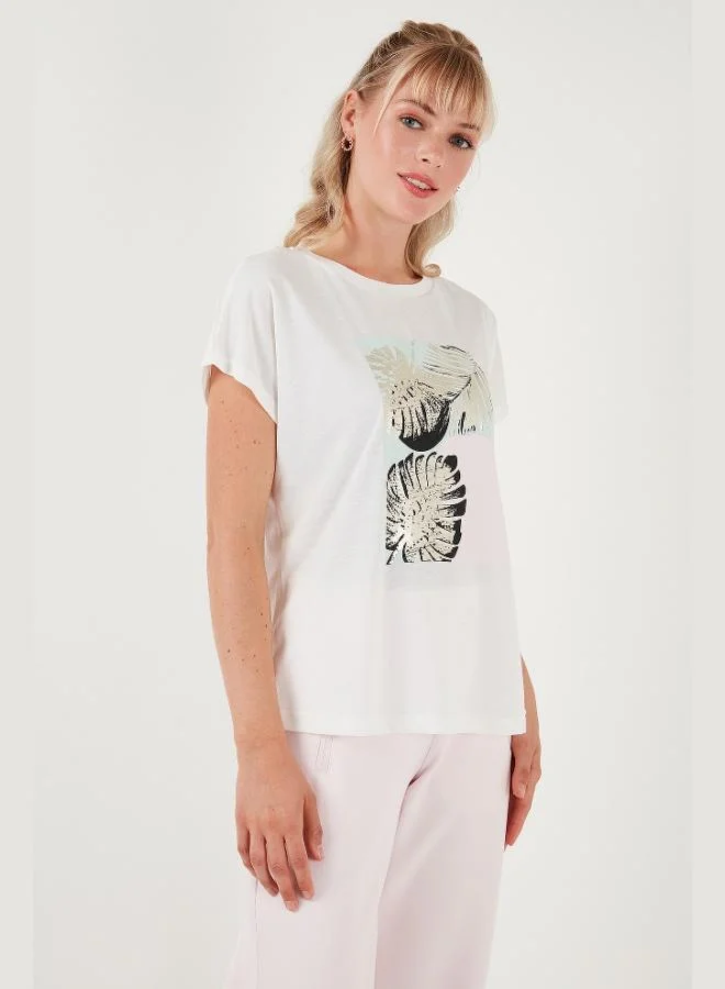 Lela Lela Printed Crew Neck Regular Fit T-Shirt Women's T-Shirt 6671004