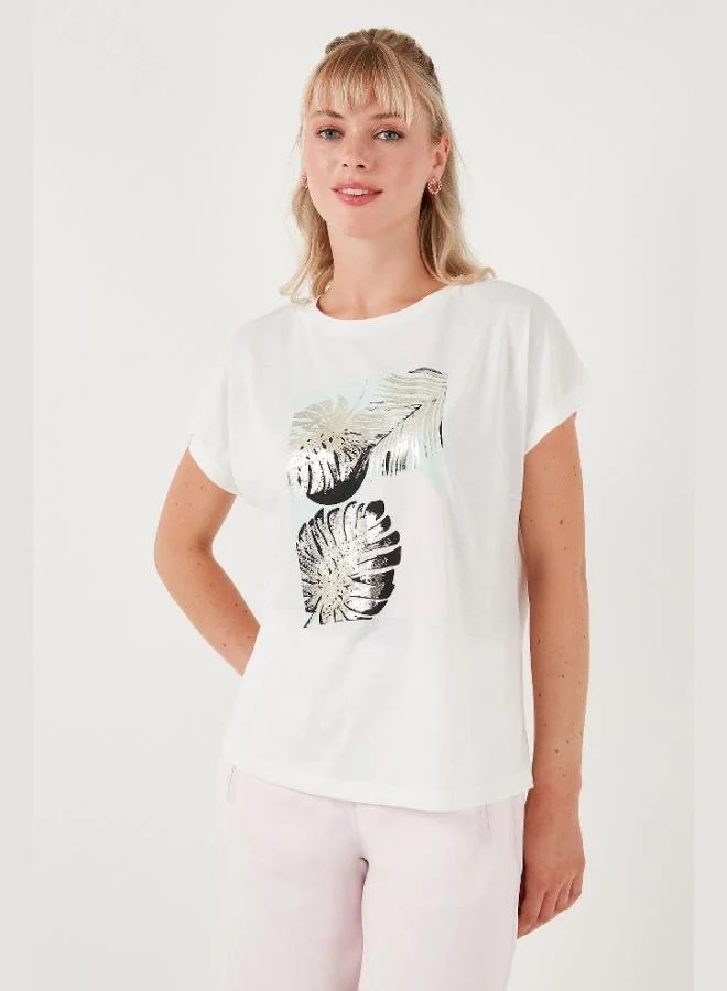 Lela Lela Printed Crew Neck Regular Fit T-Shirt Women's T-Shirt 6671004