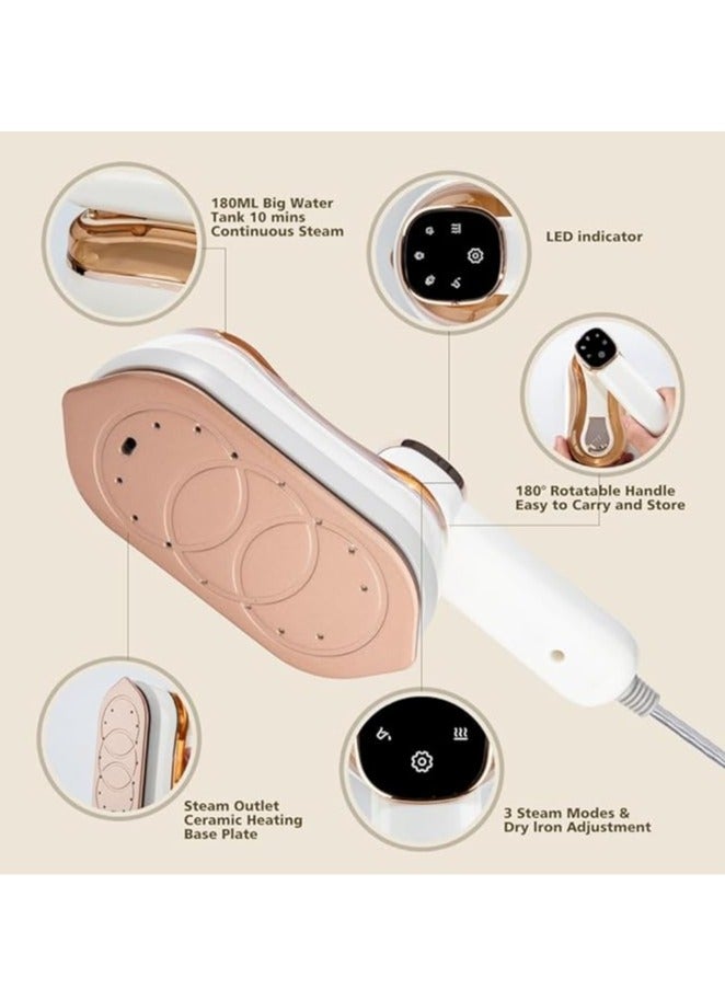 عام مكواة بخار محمولة بشاشة LCD LED 2024، مكواة بخار منزلية، منظف بخار للسفر للغسيل، مكواة بخار صغيرة محمولة - Image 4