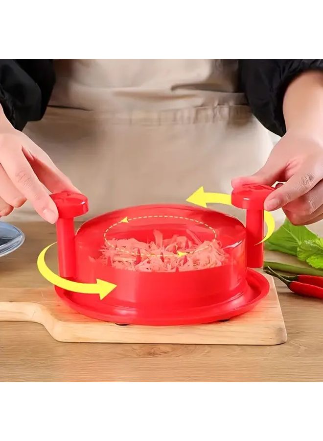 Red Electric Free Chicken Shredder Claws Sharp Blades Built In Bowl For Meat - Image 3