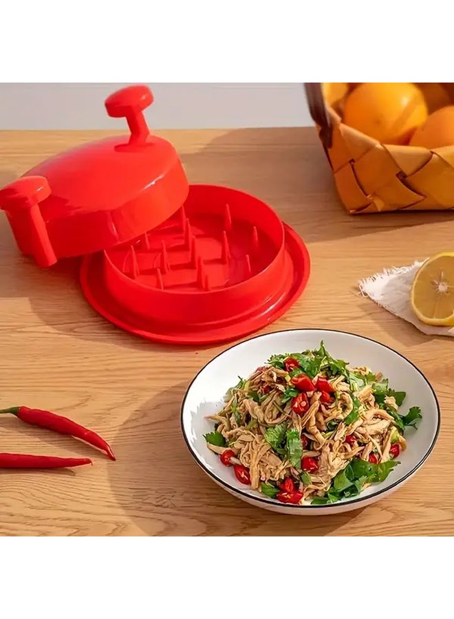 Red Electric Free Chicken Shredder Claws Sharp Blades Built In Bowl For Meat - Image 1