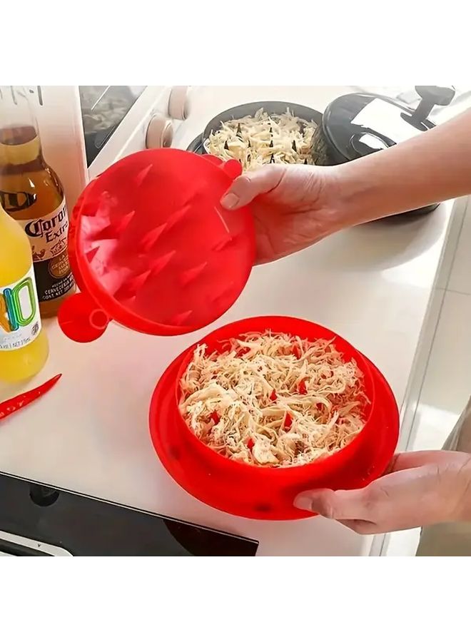 Red Electric Free Chicken Shredder Claws Sharp Blades Built In Bowl For Meat - Image 4