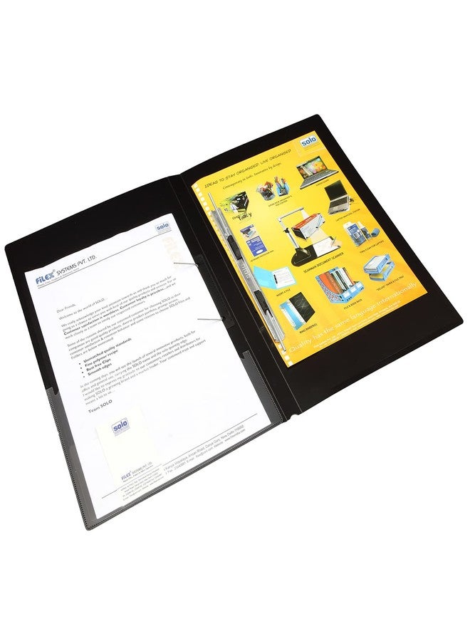 سولو ملف سولو سبرينغ كوبرا - مقاس FC | يتسع لما يصل إلى 180 ورقة مع زنبرك وشوكات مزدوجة، ومشبك ذراع إضافي وجيب شفاف | مصنوع من البولي بورد المتين مع مشبك ألومنيوم مميز للاستخدام مدى الحياة - Image 3