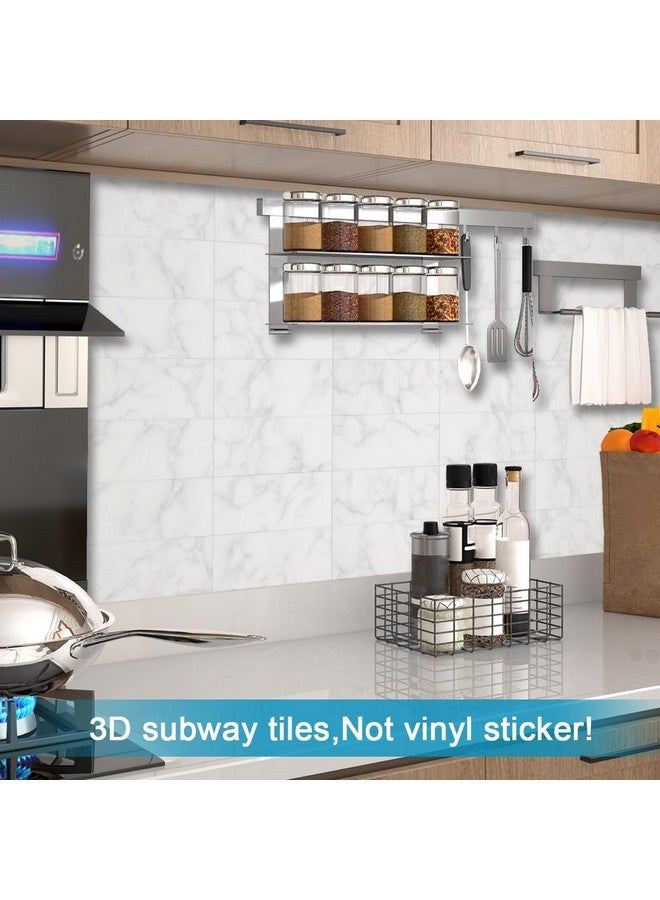 Benice BeNice Peel and Stick Backsplash Large Bathroom Subway Tiles,Peel and Stick Tile Kitchen Backsplash Tiles,Shower Tiles Peel and Stick Wall Tiles Waterproof(23Tiles) Cararra White  - Image 4