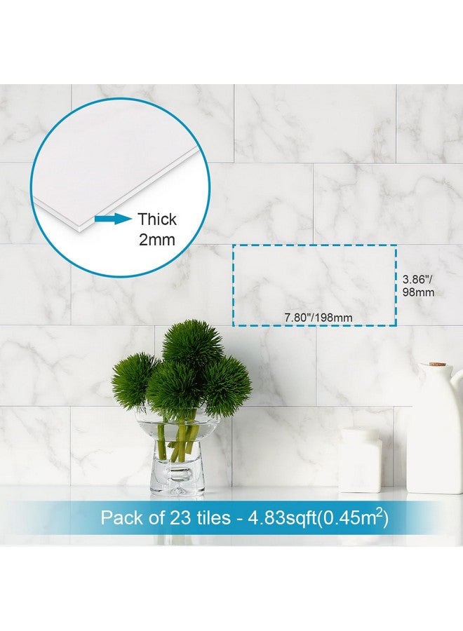 Benice BeNice Peel and Stick Backsplash Large Bathroom Subway Tiles,Peel and Stick Tile Kitchen Backsplash Tiles,Shower Tiles Peel and Stick Wall Tiles Waterproof(23Tiles) Cararra White  - Image 3