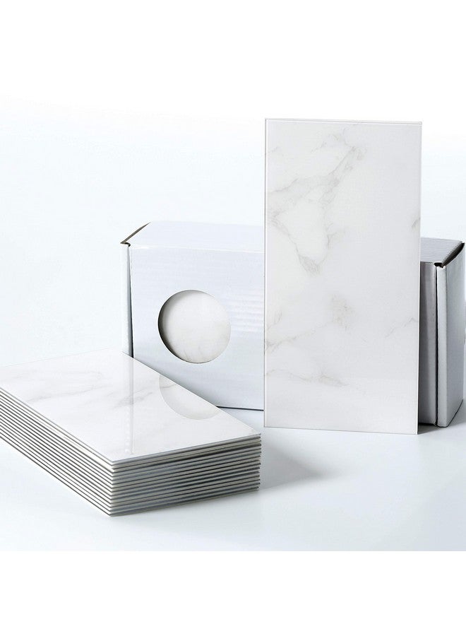 Benice BeNice Peel and Stick Backsplash Large Bathroom Subway Tiles,Peel and Stick Tile Kitchen Backsplash Tiles,Shower Tiles Peel and Stick Wall Tiles Waterproof(23Tiles) Cararra White  - Image 1