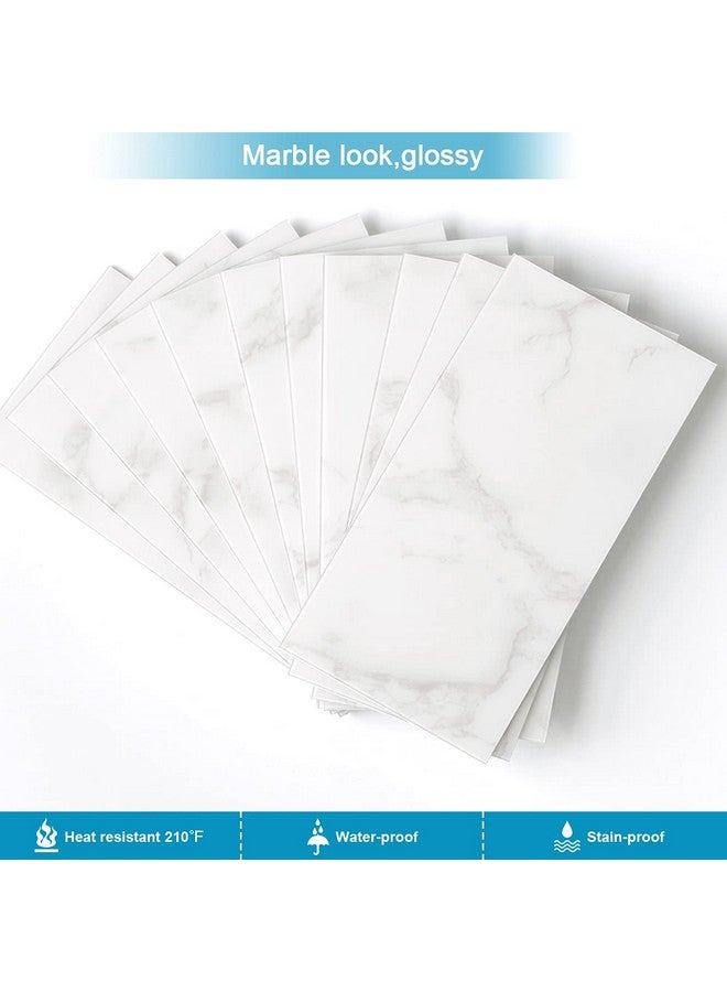Benice BeNice Peel and Stick Backsplash Large Bathroom Subway Tiles,Peel and Stick Tile Kitchen Backsplash Tiles,Shower Tiles Peel and Stick Wall Tiles Waterproof(23Tiles) Cararra White  - Image 2