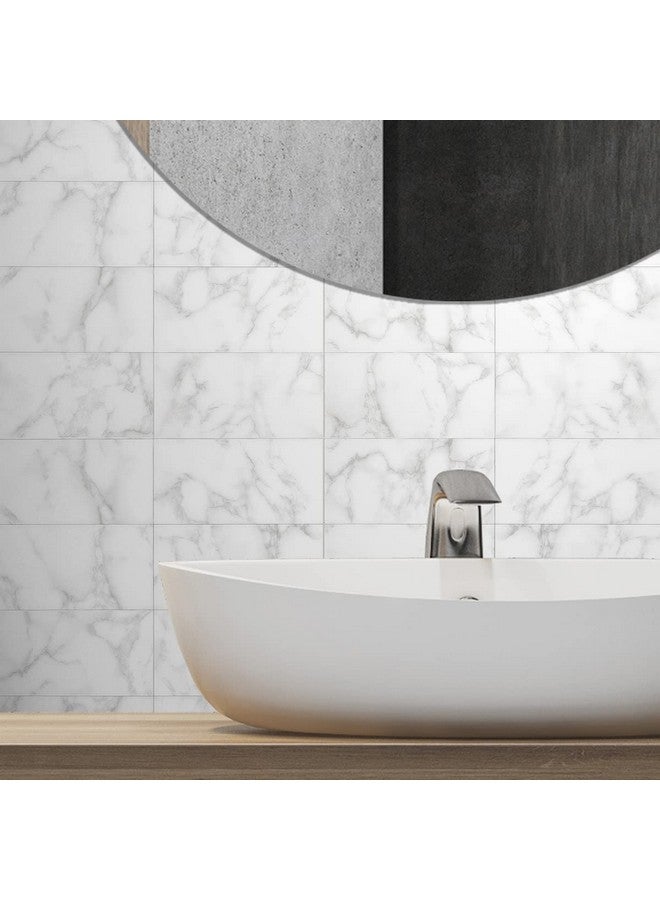 Benice BeNice Peel and Stick Backsplash Large Bathroom Subway Tiles,Peel and Stick Tile Kitchen Backsplash Tiles,Shower Tiles Peel and Stick Wall Tiles Waterproof(23Tiles) Cararra White  - Image 5