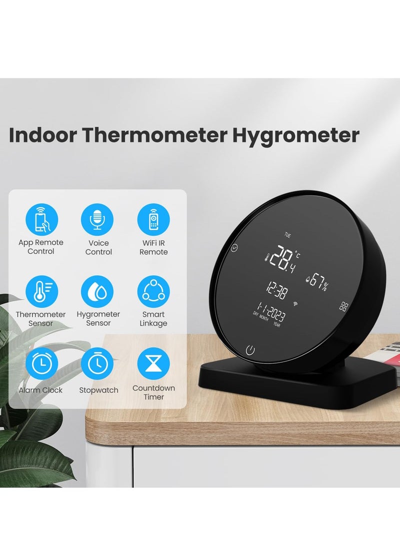 SYOSI Smart WiFi Indoor Thermometer Hygrometer Temperature Humidity Sensor with IR Remote Control LCD Display Remote Monitoring Compatible with Tuya App Remote Control and Alexa Google Assistant - Image 3