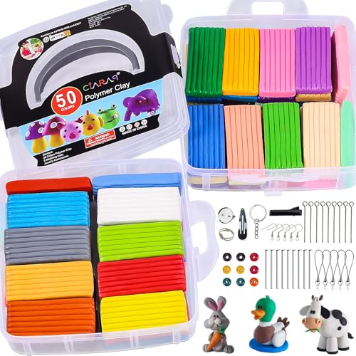 CiaraQ Polymer Clay Kit DIY Oven Bake Modeling Clay with Sculpting Tools 50 Colors 346 lb - Image 5