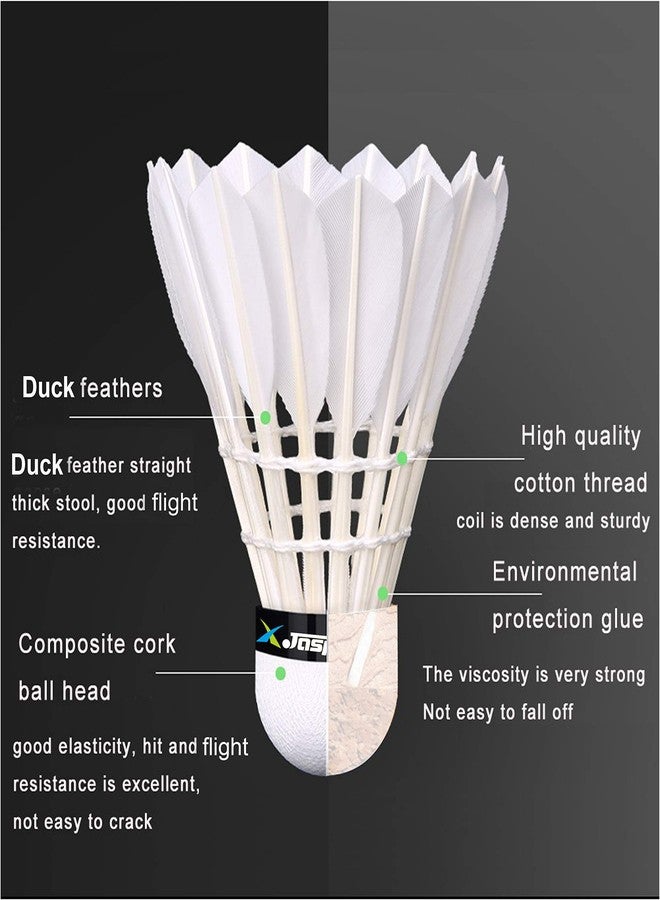 jaspo Shuttlecock With High Speed/Great Stability And Durability For Indoor Outdoor Training/Practice Badminton Rackets Sports. (Pack Of 5 (Feather Shuttle)), White - Image 3