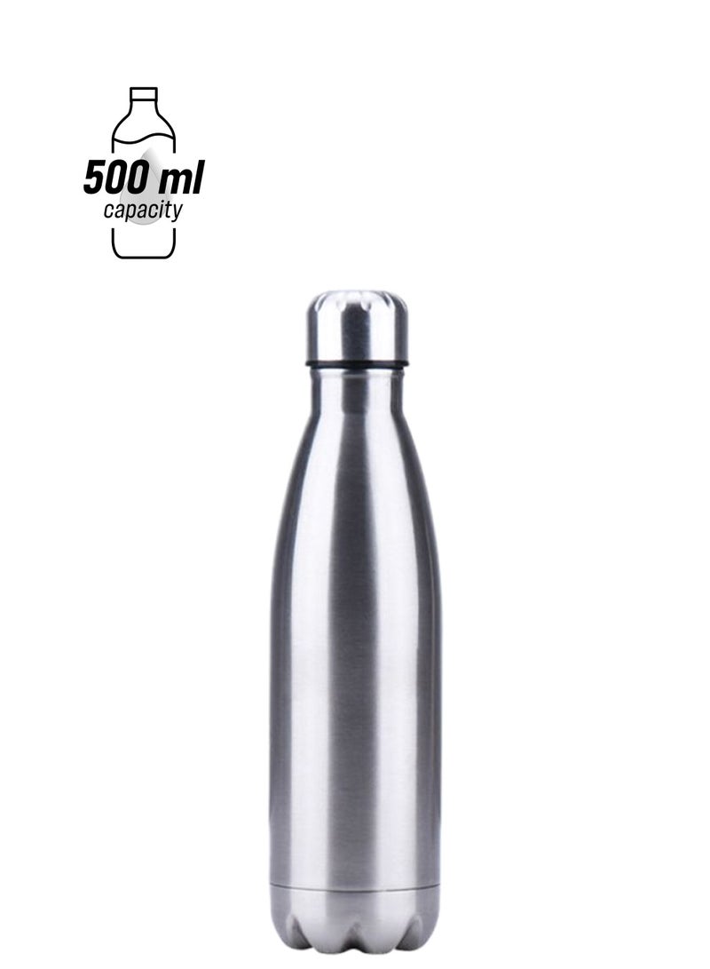 Loquat Thermal Insulated Water Bottle Silver 500ml - Image 1